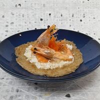 Burnt Bee Hoon with Grilled Prawn and Egg White Gravy at $18