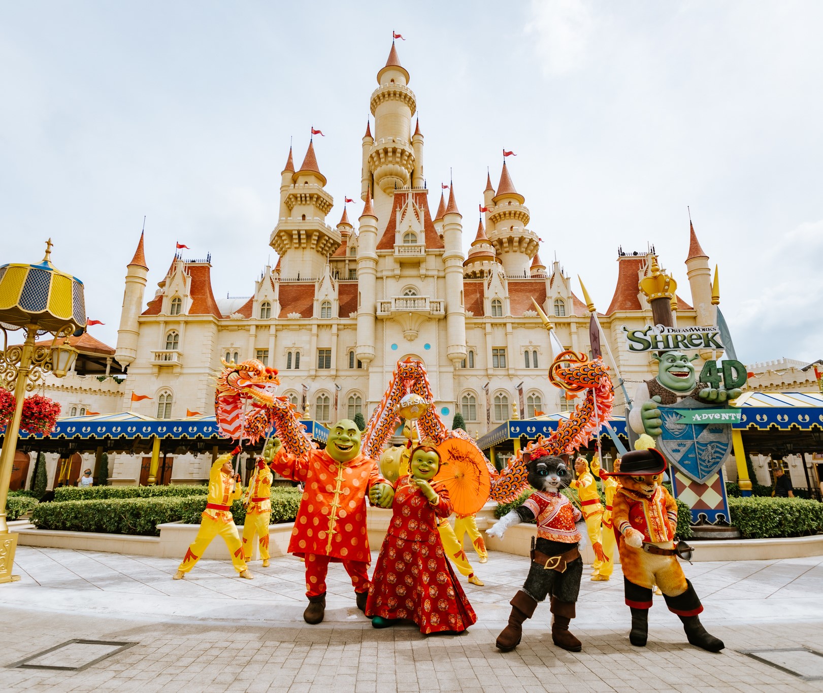 Photo taken during Chinese New Year celebrations at Universal Studios Singapore in 2020. This image does not represent current operational and safety guidelines.