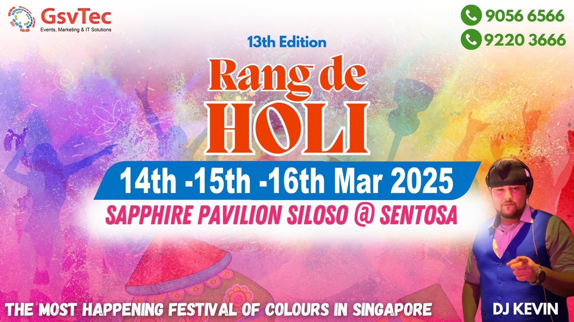 Rang De Holi is the Most Happening Festival of colors in Singapore, happening at Sentosa